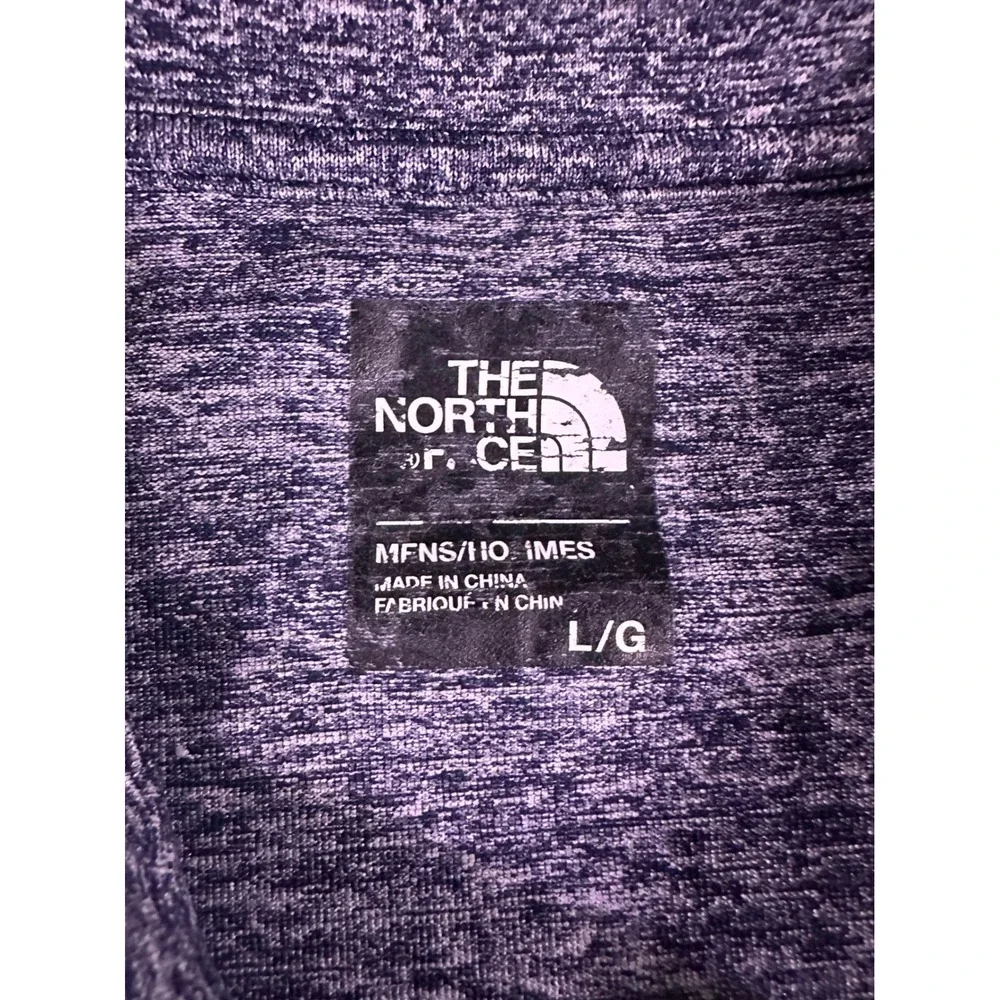 The North Face Mens Heathered Gray Performance Polo Shirt Large L Short Sleeve